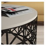  Selin Metal Ferforje - Cream CreamBlack Coffee Table | Eponuda.com