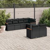 vidaXL 7-dijelni set vrtnih sofa od poliratana s jastucima crni | shoptok.hr