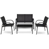 Vrt 4-dijelni set nog namještaja, ni namještaj, ni set za sjedenje, grupa za sjedenje, set za sjedenje, crna | shoptok.hr
