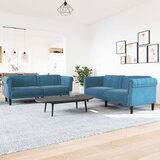 vidaXL 2-dijelni set sofa plavi baršunasti | shoptok.hr