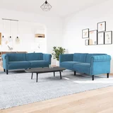 vidaXL 2-dijelni set sofa plavi baršunasti