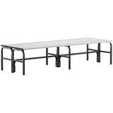 Sypro Garderobna klop, obojestranska, aluminijaste letve, ogrodje iz nerjavnega jekla, dolžina 1500 mm | Shoptok.si