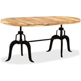  Blagovaonski Stol Masivno Drvo Manga i Čelik 180 cm | shoptok.hr