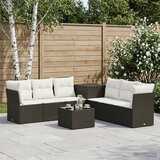  Set sofe 8 kom. Crna i krem-bijela Poli Rattan i čelik | shoptok.hr