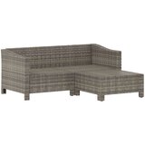  3-dijelna vrtna garnitura od poliratana s jastucima siva | shoptok.hr