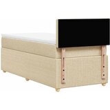  Krevet s oprugama i madracem krem 100 x 200 cm od tkanine | shoptok.hr