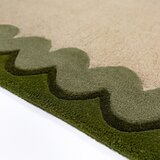 Flair Rugs Zelena/v naravni barvi ročno tkana volnena preproga 140x200 cm Wiggle Wool – | Shoptok.si