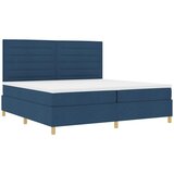 Krevet s opruga kutije s uzglavljem Plava 200 x 200 cm tkanina Slike