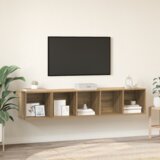 vidaXL Set TV stalka s pohranom 2 pcs hrast artisan 37 x 37 x 142.5 cm | shoptok.hr