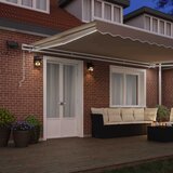  Skrovita tenda S LED lampica Bež 500 × 300 cm Tkanina i čelik | shoptok.hr