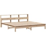  Krevet s regalom za knjige bez madraca 200 x 200 cm od borovine | shoptok.hr