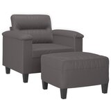  Fotelja s tabureom siva 60 cm od umjetne kože | shoptok.hr