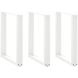Furnova Noge kavne mizice U-oblika 3 kosa bela 70x(72-73)cm jeklo, (21915731) Cene