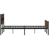  Metalni okvir kreveta bez madraca smeđa boja hrasta 200x200 cm | shoptok.hr