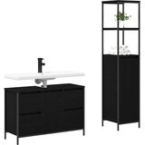  Set namještaja za kupaonicu s ladicama 2 pcs Crni hrast | shoptok.hr