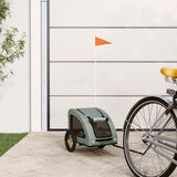 Prikolica za bicikl za ljubimce siva od tkanine i željeza | shoptok.hr