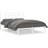  The Living Store Kovinski posteljni okvir z vzglavjem bel 140x200 cm - Posteljni Okvir, (21498904) | Shoptok.si