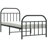 Metalni okvir kreveta uzglavlje i podnožje crni 90 x 200 cm | shoptok.hr