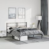  Metalni okvir za krevet s uzglavljem crni 150x200 cm | shoptok.hr