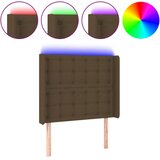  LED uzglavlje tamnosmeđe 83x16x118/128 cm od tkanine | shoptok.hr