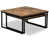  Set od 2 Uklapajuća Stolića od Obnovljene Tikovine | Eponuda.com