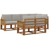 vidaXL Zunanja garnitura za sedenje 7 pcs Naravna in svetlo siva, (5000282321) | Shoptok.si