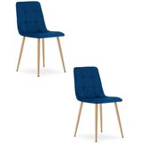 KARA stolica - tamnoplavi baršun / noge u boji drveta x 2 | shoptok.hr