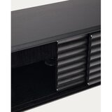 Kave Home Črna TV omarica v hrastovem dekorju 200x57x35 cm Lenon – | Shoptok.si