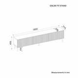 Hanah home TV komoda Oscar, 180x45x31,4 cm, Antracit | Eponuda.ba