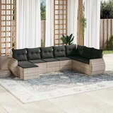  8-dijelni set vrtnih sofa od poliratana s jastucima svjetlosivi | shoptok.hr