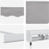 vidaXL Ručno uvlačiva tenda svjetlosiva 500x300 cm, Zamjenski materijal za tendu za okvir 5x3 m svjetlosiva | shoptok.hr