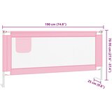  Sigurnosna ograda za dječji krevet ružičasta 190x25 cm tkanina | shoptok.hr