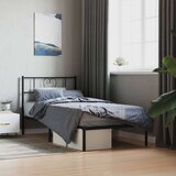 vidaXL Kovinski posteljni okvir z vzglavjem črn 107x203 cm | Shoptok.si