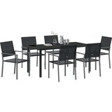  Set 2 Črna PE ratan, prašno lakirano jeklo 54x62.5x89 cm, (22087912) | Shoptok.si