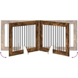  Vrata za pse z stojali 2 pcs Dimljen hrast 100 x 80 cm, (5000232767) | Shoptok.si