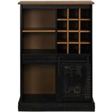  Vinska omara HALDEN s stojali za vino in drsnimi vrati Črni bor, (22136044) | Shoptok.si