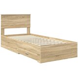  Krevetna konstrukcija s ladicama Hrast sonoma 90 x 200 cm | shoptok.hr
