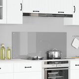 vidaXL Zidna obloga za kuhinju Svjetlosiva Staklo 120 x 50 cm Izdržljiva | shoptok.hr