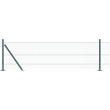 vidaXL heksagonalna ograja zelena 0.6x50 m jeklo, stebri za ograjo s podnožjem 13 kos Ø32mm 70cm pocinkano jeklo | Shoptok.si