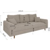 Ropez Bež sedežna garnitura iz tkanine bouclé 210 cm Ariella – | Shoptok.si