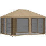  Vrtna sjenica sa stranicama 4 × 3 m Bež Poliester i čelik | shoptok.hr