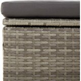  Vrtni tabure s jastukom sivi 55 x 55 x 30 cm od poliratana | shoptok.hr