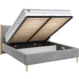 MID.YOU OBLAZINJENA POSTELJA 140 cm x 200 cm , les, tekstil, leseni material antracit | Shoptok.si