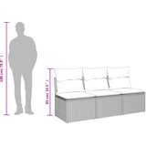  Vrtna sofa s jastucima za 3 osobe, smeđa, poliratan | shoptok.hr