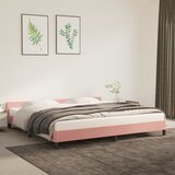 vidaXL Posteljni okvir z vzglavjem roza 200x200 cm žamet Cene