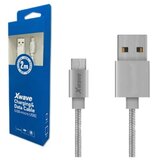 X Wave Kabl USB2.0 na Micro USB 2M,2A,aluminium,upleteni srebrni | Eponuda.com