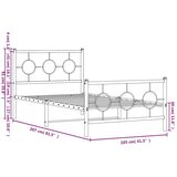 vidaXL Metalni okvir kreveta uzglavlje i podnožje bijeli 100x200 cm | shoptok.hr