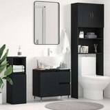  Ormar za Lavabo - Umivaonik Kupaonica Crni 65x33x60 cm Konstruirano drvo u