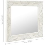 Zidno ogledalo u baroknom stilu 60 x 60 cm bijelo | Eponuda.ba