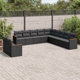  11-dijelni set vrtnih sofa od poliratana s jastucima crni | shoptok.hr